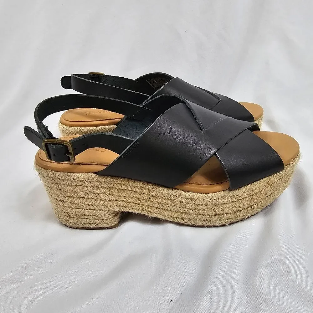 Soludos Amalfi Platform Heel in Black - Size 7